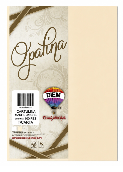 Papel opalina blanco
