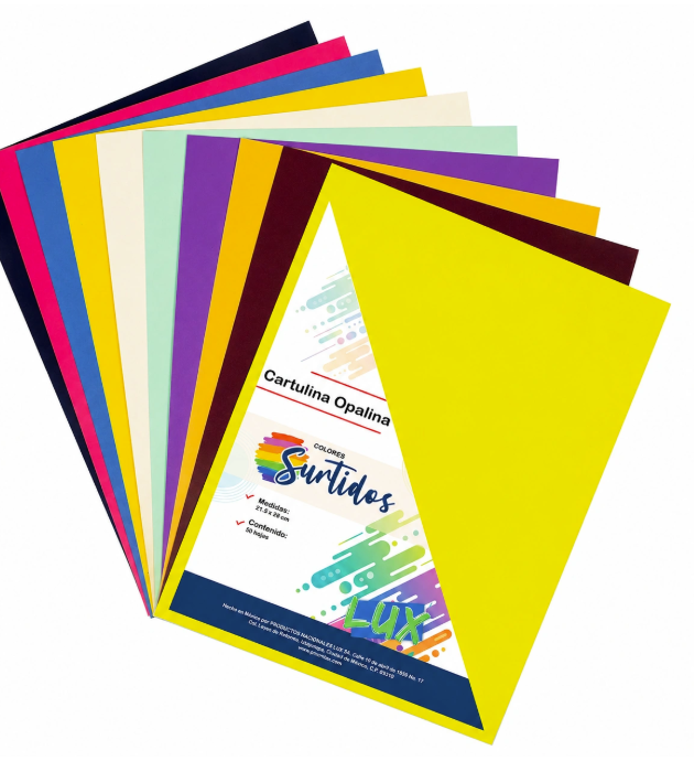 Papel opalina de colores